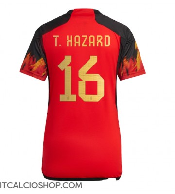 Belgio Thorgan Hazard #16 Prima Maglia Femmina Mondiali 2022 Manica Corta
